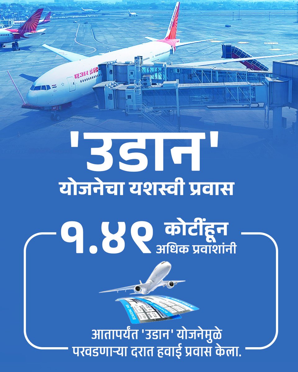 BJP4Maharashtra's tweet image. पंतप्रधान नरेंद्रजी मोदी यांच्या संकल्पनेतून ‘उडान’ योजनेने 
सामान्य नागरिकांच्या स्वप्नांना दिली भरारी !