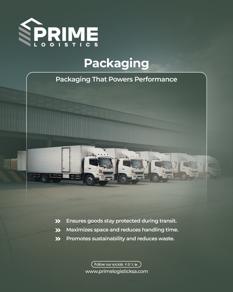 PrimeLogksa's tweet image. Strong, smart and secure!
Prime Logistics’ packaging solutions protect your products and boost your supply chain efficiency.
#PrimeLogistics #PackagingThatPowersPerformance #SmartPackaging #ReliableLogistics #ProductProtection #SupplyChainSolutions #PackagingExcellence