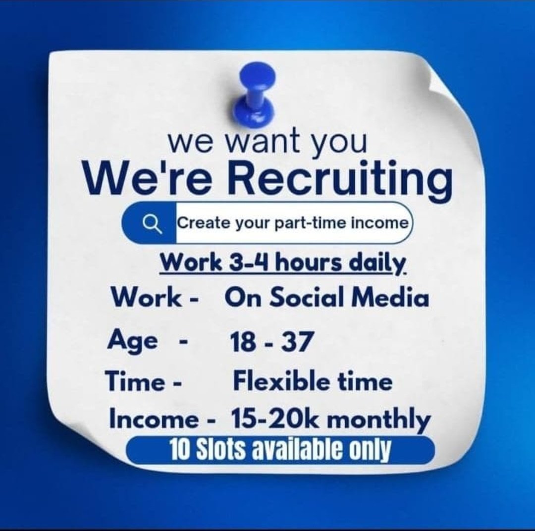 JonKkd36126's tweet image. #Work #Busness #Learning #Earning #Skill #Part #Time #Full #Time #Online #Job #Dream #Real
Hiii.....🙋
Do you need Work from Home 🏡