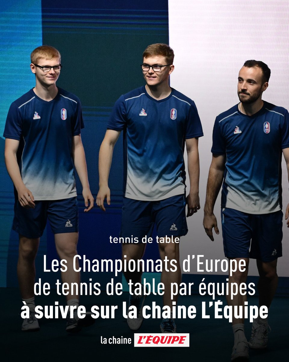 lachainelequipe's tweet image. À partir de dimanche, les Français sont en Croatie pour les Championnats d'Europe de tennis de table par équipe !
Rendez-vous sur la chaine L'Équipe pour suivre la compétition #lequipeTTABLE