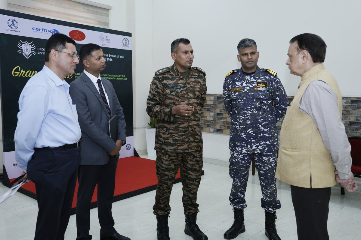 United Service Institution of India (@usiofindia) on Twitter photo Maj Gen BK Sharma, AVSM, SM**, DG USI visited WARDEC, New Delhi, during the Grand Finale of Indian Army #TerrierCyberQuest2025 — a national-level cyber challenge by <a href="/adgpi/">ADG PI - INDIAN ARMY</a> , IIT Madras & <a href="/cyberpeacengo/">CyberPeace Foundation</a> He interacted with participants & wished all finalists success.
#CyberPeace☮️ Maj Gen BK Sharma, AVSM, SM**, DG USI visited WARDEC, New Delhi, during the Grand Finale of Indian Army #TerrierCyberQuest2025 — a national-level cyber challenge by <a href="/adgpi/">ADG PI - INDIAN ARMY</a> , IIT Madras & <a href="/cyberpeacengo/">CyberPeace Foundation</a> He interacted with participants & wished all finalists success.
#CyberPeace☮️