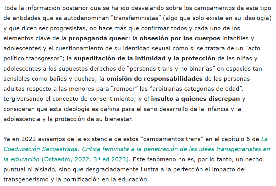 Lo que pasó en el #UdalekuBernedo es lo que pasa en toda España con los protocolos trans que han secuestrado y tergiversado la Coeducación real: transgenerismo y pornificación.
 
Ni feminista, ni protege a la infancia, ni educa para la igualdad.