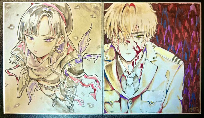 ちし共で頒布する色紙達〜 ウンファ各種とソラちゃんとモリーの金銀ビキニ