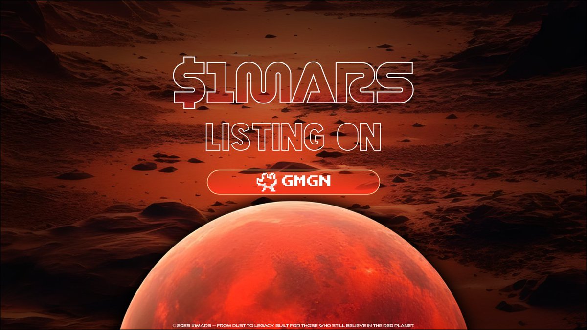 1mars_1dollar's tweet photo. Explore $1MARS just listed on GMGN
https://t.co/0OMJxfew0P https://t.co/Vtr5Dp0MGI