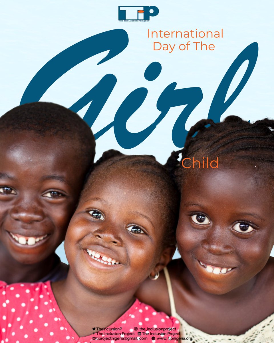 Every girl deserves the right to dream, learn, and lead. 
Today, we celebrate their strength, resilience, and boundless potential.
Happy International Day of the Girl Child! 

#DayOfTheGirl #GirlsLead #EmpowerHer #InclusionForAll #TheInclusionProject #GirlsRights #EqualFuture