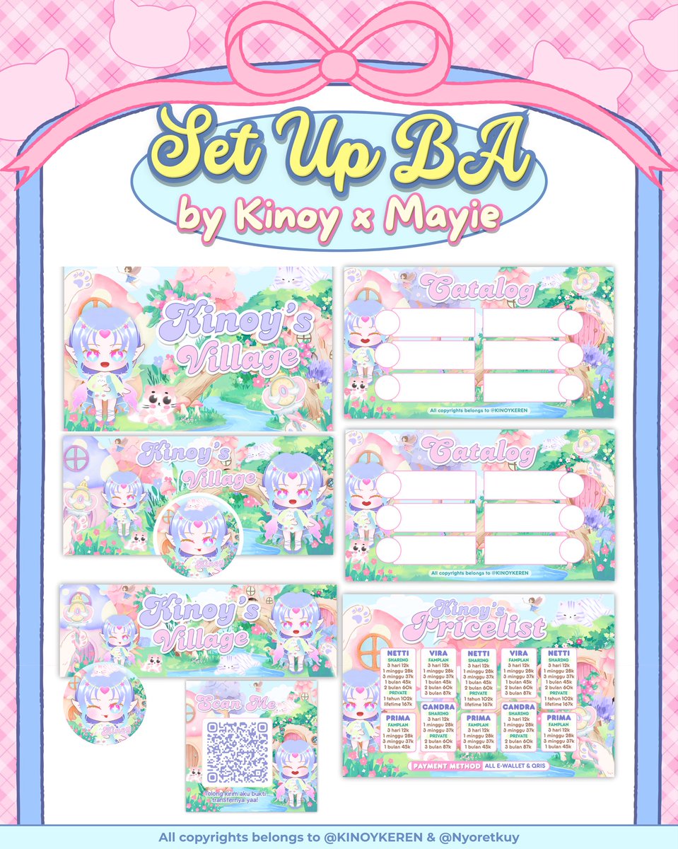 ajaiib's tweet image. 🐈🗯️; HELP RT PLS? TIMAACI!
Template Set up BA chibi EXCLUSIVE COLLAB by KINOY (@ajaiib) x MAYIE (@Nyoretkuy) are ready to grab ‼️🤸🏻💥 
Dengan harga 325K, kamu bisa dapat semua kebutuhan dgn chibi peri senyimup ini &gt;_&lt; 🧚🏼♀️🪸 
Bisa order, tanya2, cek detail di DM yaa! 
#zonauang