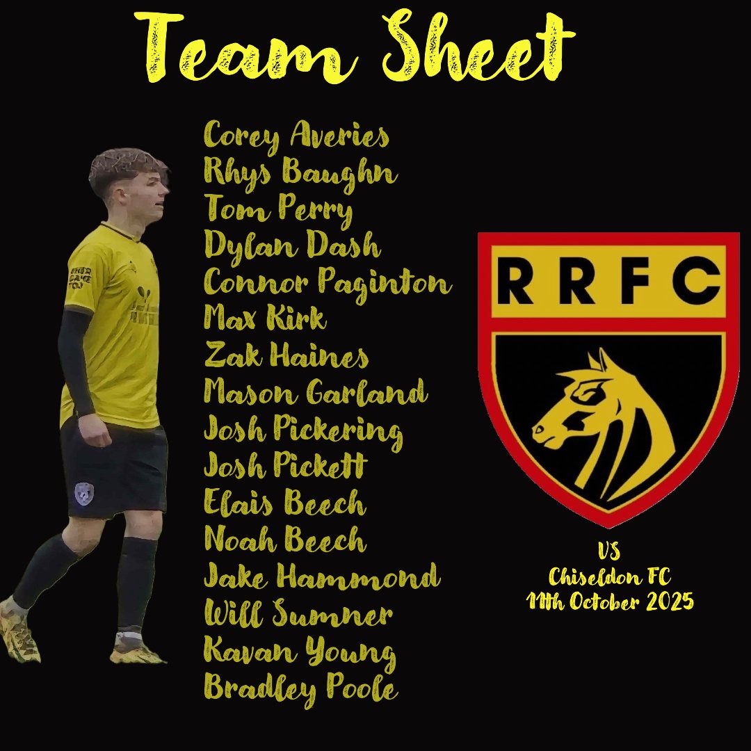 MATCH DAY.
Today we face <a href="/chiseldonfc/">ChiseldonFC</a> in <a href="/sdflswindon/">Swindon&District Community FL.</a> Division 1.
2.30 kickoff off at <a href="/NalgoSports/">Nalgo Sports & Leisure</a> .
And here is the 16 lads who have been selected today.
Come and support if you are in the area.
#uptherovers 
<a href="/swsportsnews/">South West Sports News</a>