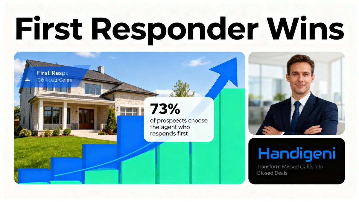 🏆 FIRST RESPONDER WINS: The real estate truth nobody talks about  📊 73% of prospects choose the agent who responds FIRST 💸 Average agent loses $96K annually from missed calls 🎯 Transform missed opportunities into closed deals  Stop playing callback roulette. Start winning