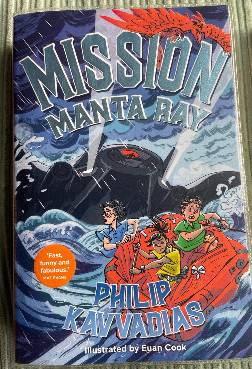 RiversPorter's tweet photo. If you want an exciting fast-paced funny story for kids, this is it! The junior secret agents are plunged into their next mission in @PhilipKavvadias fabulous and funny #MissionMicroraptor series. Mission Manta Ray is a real page-turner - don’t miss it! @chickenhsebooks #kidlit https://t.co/97jwliRepl