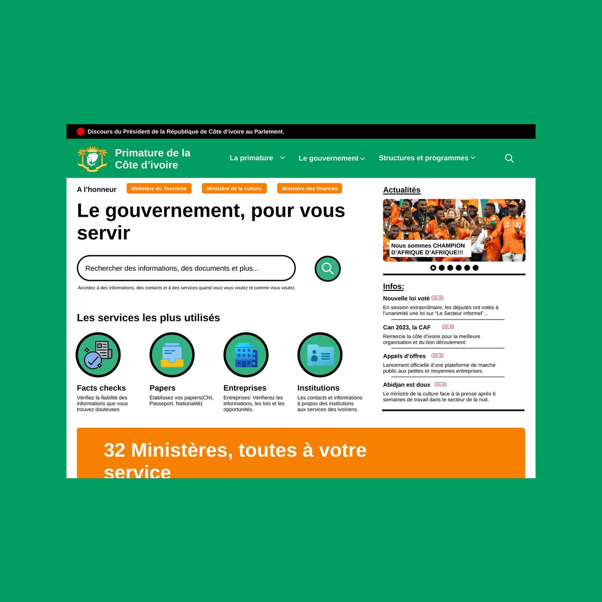 Itsdawuma's tweet image. Img1: Website design for Republic of Gabon(Homepage),

Img2:  Website design of Ivoiry Coast goverment,

Img3: Mobil exploration for Ghana Presidency (State House),

Img4: Design A website where you can find activities to do (In progress)

#ShareYourWork