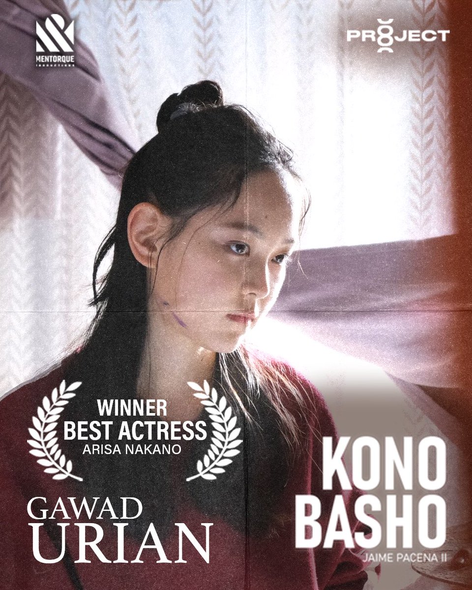 project8proj's tweet image. URIAN BEST ACTRESS for ARISA NAKANO of KONO BASHO!!!
Congratulations Arisa Nakano for winning Best Actress at this year’s Gawad Urian!