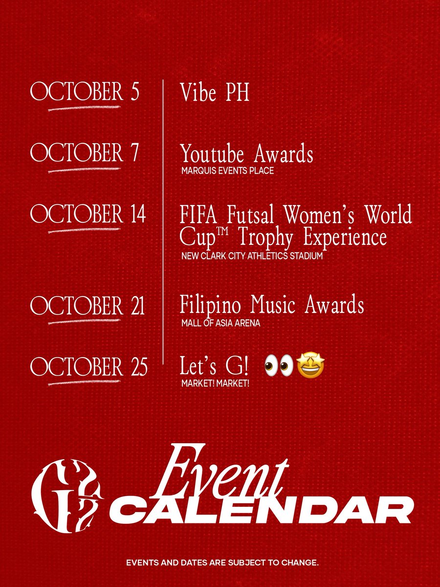 G22Official's tweet image. Mark your calendars, bullets! These are the dates you don’t want to miss. 👀 🔥 #G22