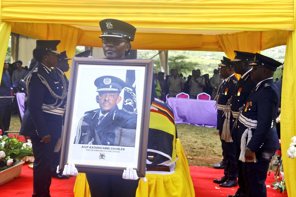 Uganda Police Force (@policeug) on Twitter photo Pictorial: Send off ceremony for the late AIGP Charles Kataratambi. Pictorial: Send off ceremony for the late AIGP Charles Kataratambi.