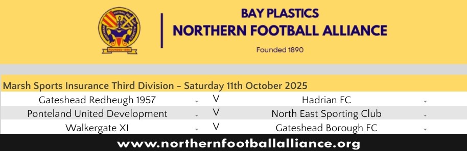 It's Matchday in the Northern Football Alliance, limited league games due to county Cup, however we still have plenty for you to choose from