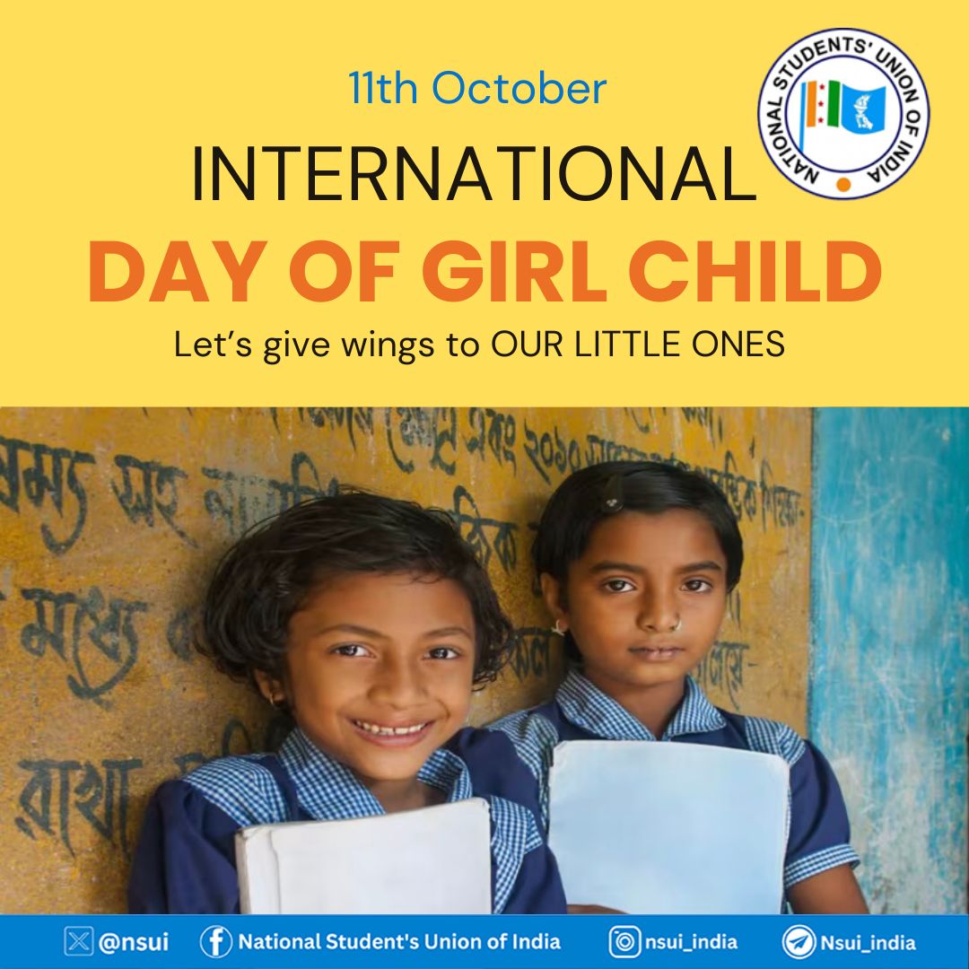 nsui's tweet image. International Day of the Girl Child reminds us that the strength of a nation lies in how it empowers its daughters — through education, safety, and equal opportunity.
But under the BJP government, girls face rising violence, shrinking educational support, and broken promises.…