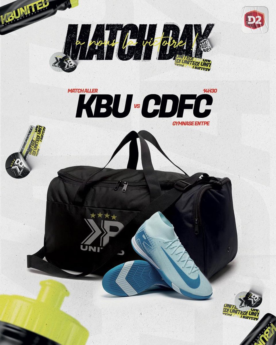 🔥 MATCH DAY - J3 D2 FUTSAL 🔥

Cap sur Lyon ✈️ pour affronter Chassieu Décines FC !
Après un match arrêté face à Rousies, nos joueurs sont prêts à ramener la victoire et les 3 points 💪⚽️

📍 Gymnase ENTPE – Lyon
🗓️ Sam. 11 Oct | ⏰ 14h30

⚫️⚪️ Ensemble vers la victoire 🙌