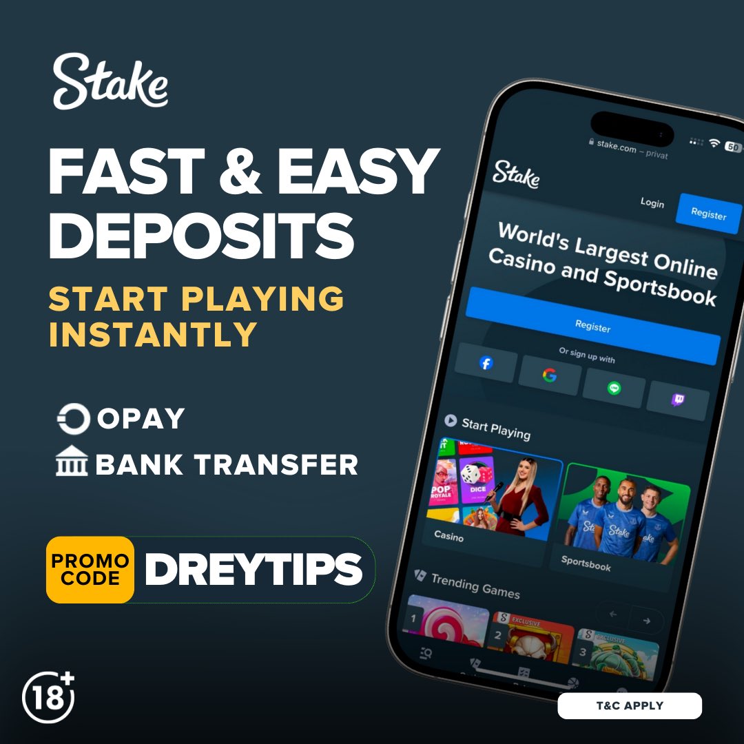 jondreytips's tweet image. BANKER BETS ON STAKE ⭐️🥳🥳

106 ODDS 👉 stake.com/sports/home?be…

10 ODDS 👉 stake.com/sports/home?be…

✔REGISTER STAKE : stake.com/?c=DREYTIPS
✔ Promo code : DREYTIPS 
✔ Bet responsibly  ✔ +18 / 🔞