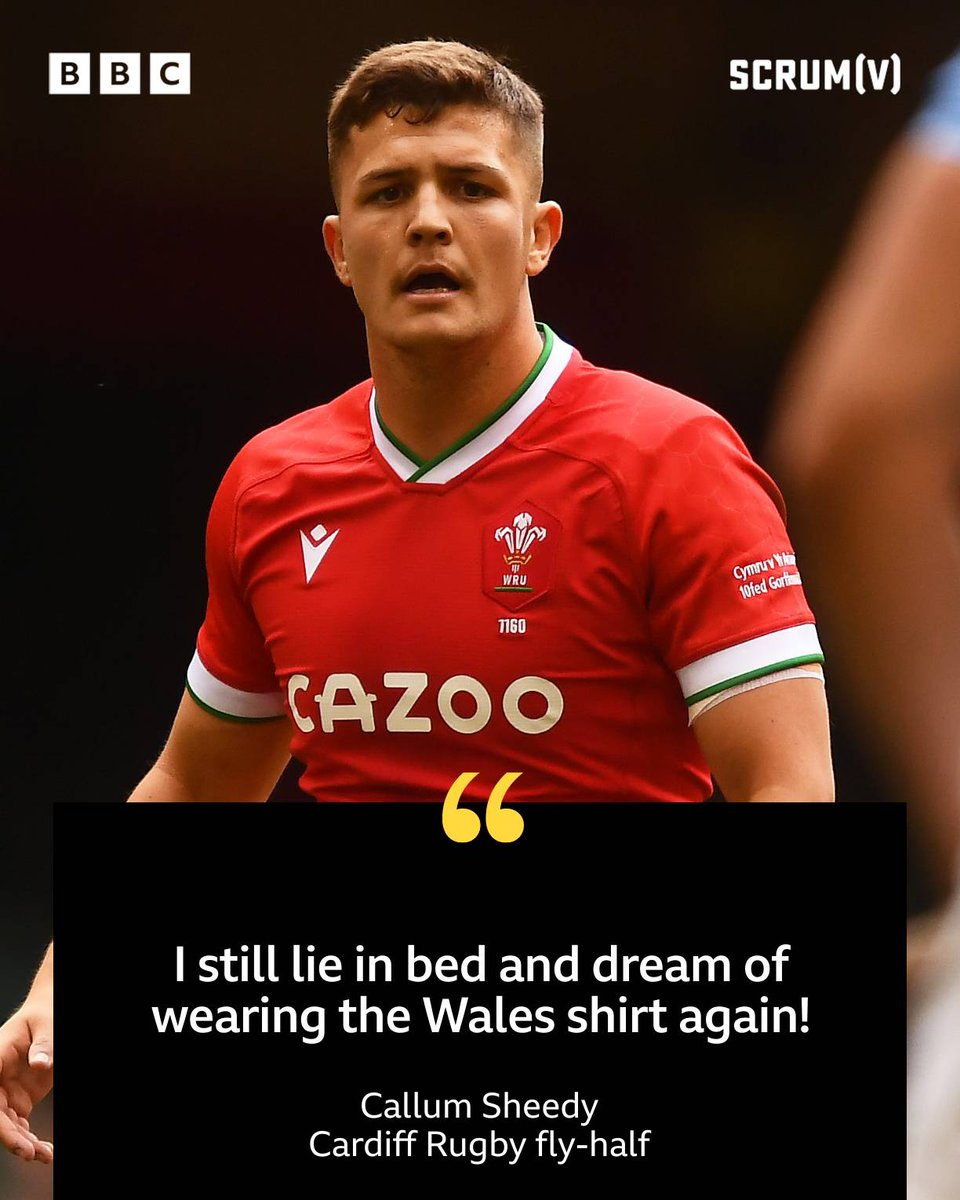 BBCScrumV's tweet image. Cardiff fly-half Callum Sheedy says he still lies in bed dreaming of playing for Wales after three years in international exile 🏉

#BBCRugby