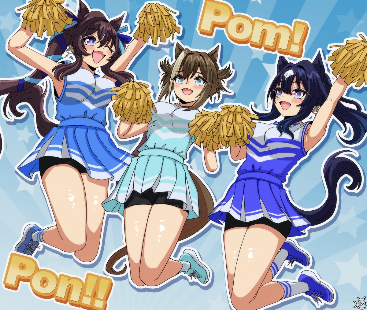 チアヴ3姉妹!!!!!! #ウマ娘 #シュヴァルグラン #ヴィブロス #ヴィルシーナ