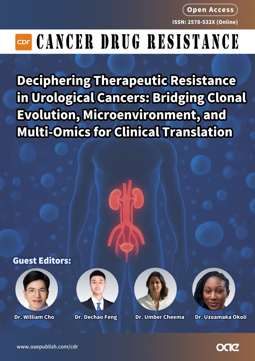 cdrjournal's tweet image. 🙌The new special topic is now accepting submissions!

✍️Key words: #UrologicalCancers; #DrugResistance

👉Guest Editors: @ Dr.William Cho; @DechaoF ; @UmberCheema; @UzoamakaOkoli2   

✉️Contacts: Lori@cancerdrugresist.com

👋Welcome submissions!