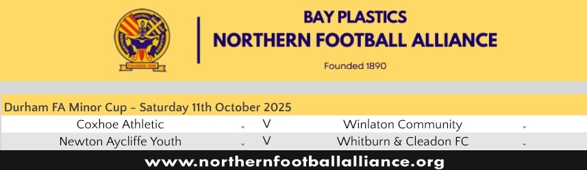And talking of County Cups, details for these games can be found 👇 

Note FC United Of Newcastle is postponed due to no official 2