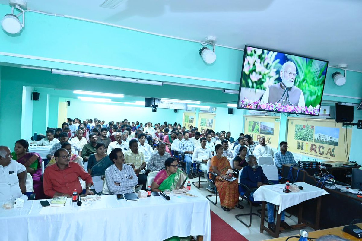 ICARNIRCA's tweet photo. ICAR-National Institute for Research on Commercial Agriculture live telecasted the Hon’ble Prime Minister Shri Narendra Modi’s launch of “PM Dhan Dhaanya Krishi Yojna” and Mission of Aatmanirbharta in Pulses Programmes” for the benefit of farming community on 11 October 2025 https://t.co/F4edYCRBBo
