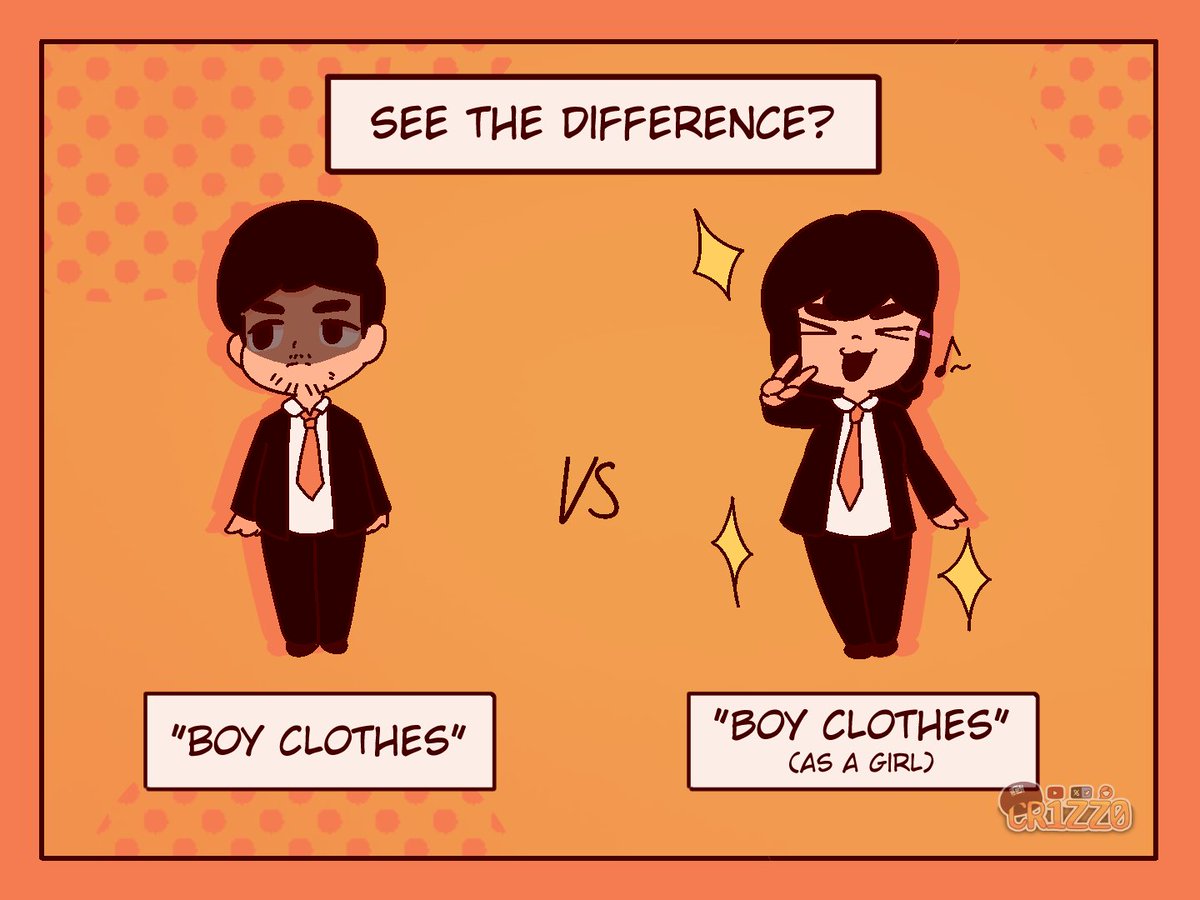_CR1ZZ0_'s tweet photo. Sometimes, it's just the mentality.
Clothes are just a piece of cloth...
#transcomics #trans #genderfluid #cr1zz0art https://t.co/rhIq57fDL0