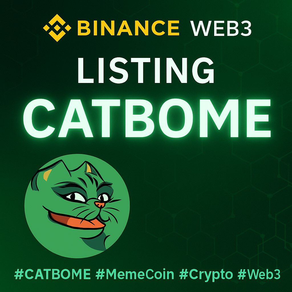 cat_bome's tweet image. 🚀 CATBOME x Binance Web3 💚
The meme revolution goes mainstream.
CATBOME is making its move to Binance Web3, expanding its presence into the world’s biggest decentralized ecosystem.
#CATBOME #BinanceWeb3 #Crypto #MemeCoin #Blockchain #Web3 #DeFi #Innovation #Listing…