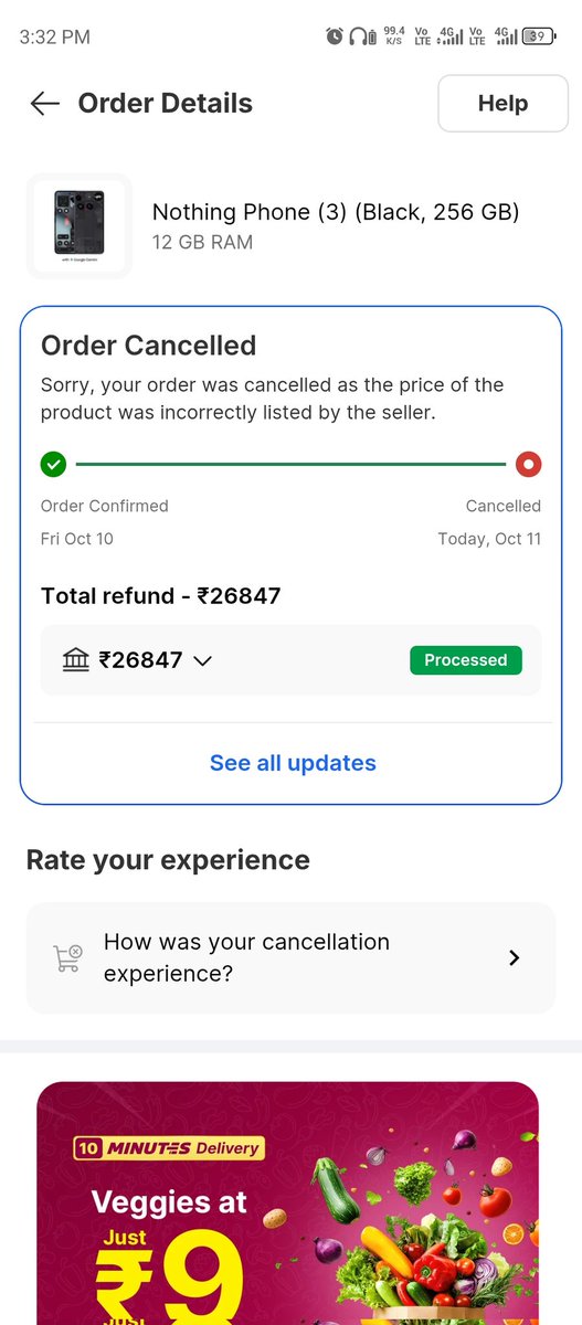 94dstarget's tweet image. The biggest froad of the year 2025 #nothingphone3 #nothingphone3 #Flipkart #FlipkartScam #Flipkartsupport #FlipkartBigBangDiwali 
Now flipkart became #Froadkart .
Don&apos;t believe on this platform Forever.