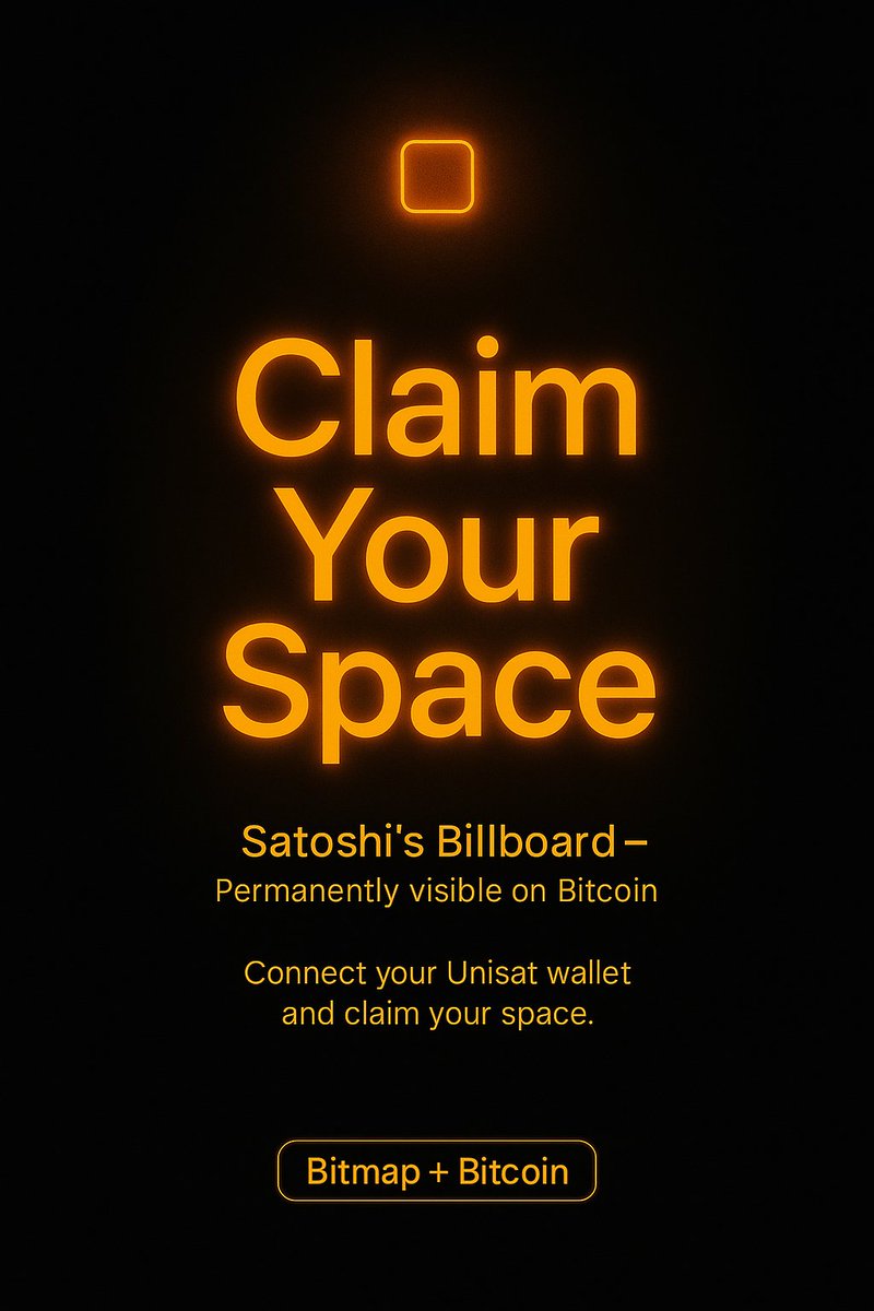 satoshisbillboard.w3spaces.com
This is what Bitmap utility looks like. 🟧

You can’t “buy” ad space on Satoshi’s Billboard.
You claim it by donating Bitmaps, real inscriptions, to the vault.

Each spot represents a donation.

The Bitmap itself becomes part of the permanent on-chain
