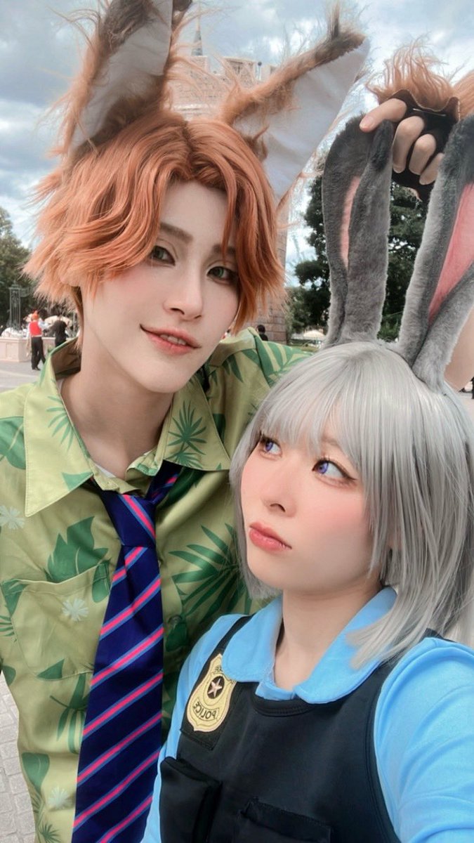 shimaenagashima's tweet photo. ෆ.*･ﾟ

ニック‣‣ @eto_miyabi 
ジュディ‣‣ @shimaenagashima 

 #Dハロ仮装  #Dハロ仮装2025 https://t.co/j3TT4WT3rx