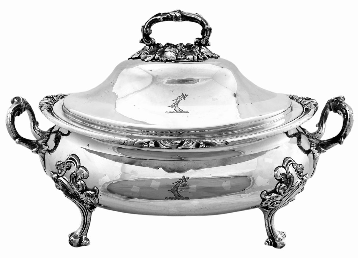 A William IV period Old Sheffield Plate soup tureen. #antiques