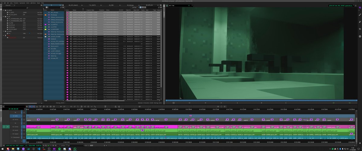 Exultion's tweet photo. New set of animations coming to YT soon! Timeline for the Halloween Anim! @Avid  Blue=Storyboard, DarkGreen=Layout,  LightGreen = Anim, Pink = Comps. "VFX ID" is a trade secret 🤫 https://t.co/xbOatAkBS3