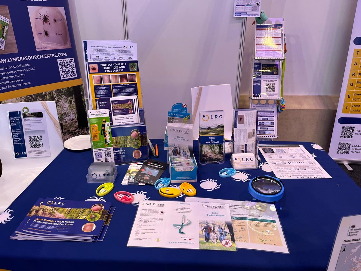LymeResourceCtr's tweet image. Thank you to @OtomTickTwister for their incredible support of our exhibition stand at the #RCGPConference &amp;amp; helping raise GP awareness of ticks &amp;amp; Lyme disease.

You can also buy our tick removers here:

lyme-resource-centre.sumupstore.com/products

#RCGPAC #TeamGP #TickTwister #TickCard #TickRemoval