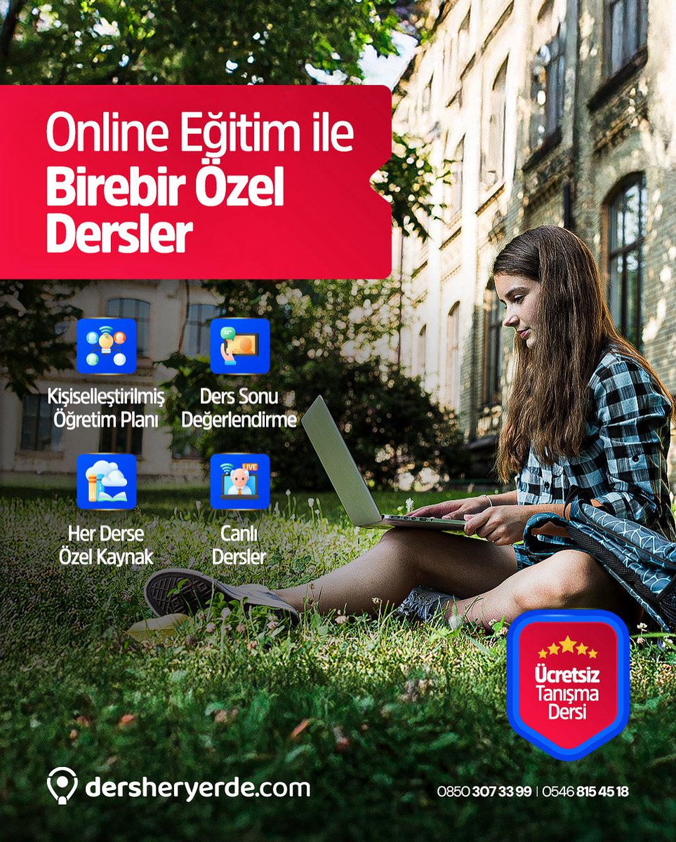 💻 Online eğitimle birebir özel ders ayrıcalığı seninle!

👩‍🏫 Hedeflerine en uygun öğretmeni seç,
✨ Ücretsiz Tanışma Dersi’ne katıl,
🚀 Başarını adım adım yükselt!

📍Hemen Başvur: dersheryerde.com 🖥️

#DersHerYerde #OnlineEğitim #BirebirÖzelDers #KişiselEğitim #CanlıDers