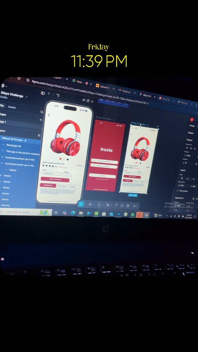 designbyfjay's tweet image. When creativity hits at 11:39 PM 😅
Day 5 of my UI/UX  design Challenge — product page design 🎧
One more step forward, one more pixel perfected 👨‍💻
#UIDesign #UXDesign #DesignChallenge #Productdesign #Userinterface