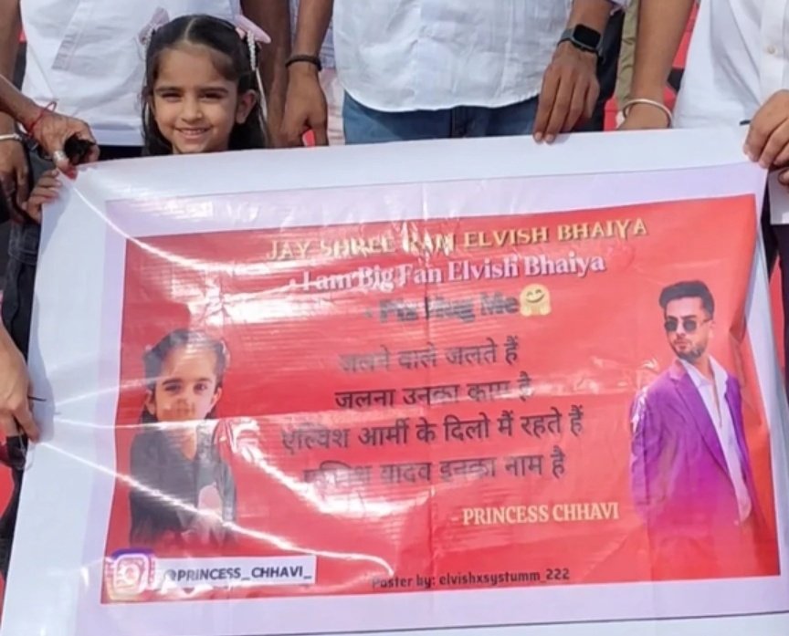 T_Thakurain's tweet image. Cute fan 😍 ♥️
#ElvishYadav / #ElvishArmy
