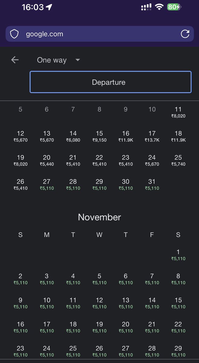 BLRAviation's tweet image. Another #ClickBait “influencer” who ignores basic supply-demand economics. Other than 17th or 18th, fares come back down. Screenshots taken just now in the same sequence BOM BLR HYD. Diwali is on 20th. You can still save money, even at this very last moment, and travel on 19th or…