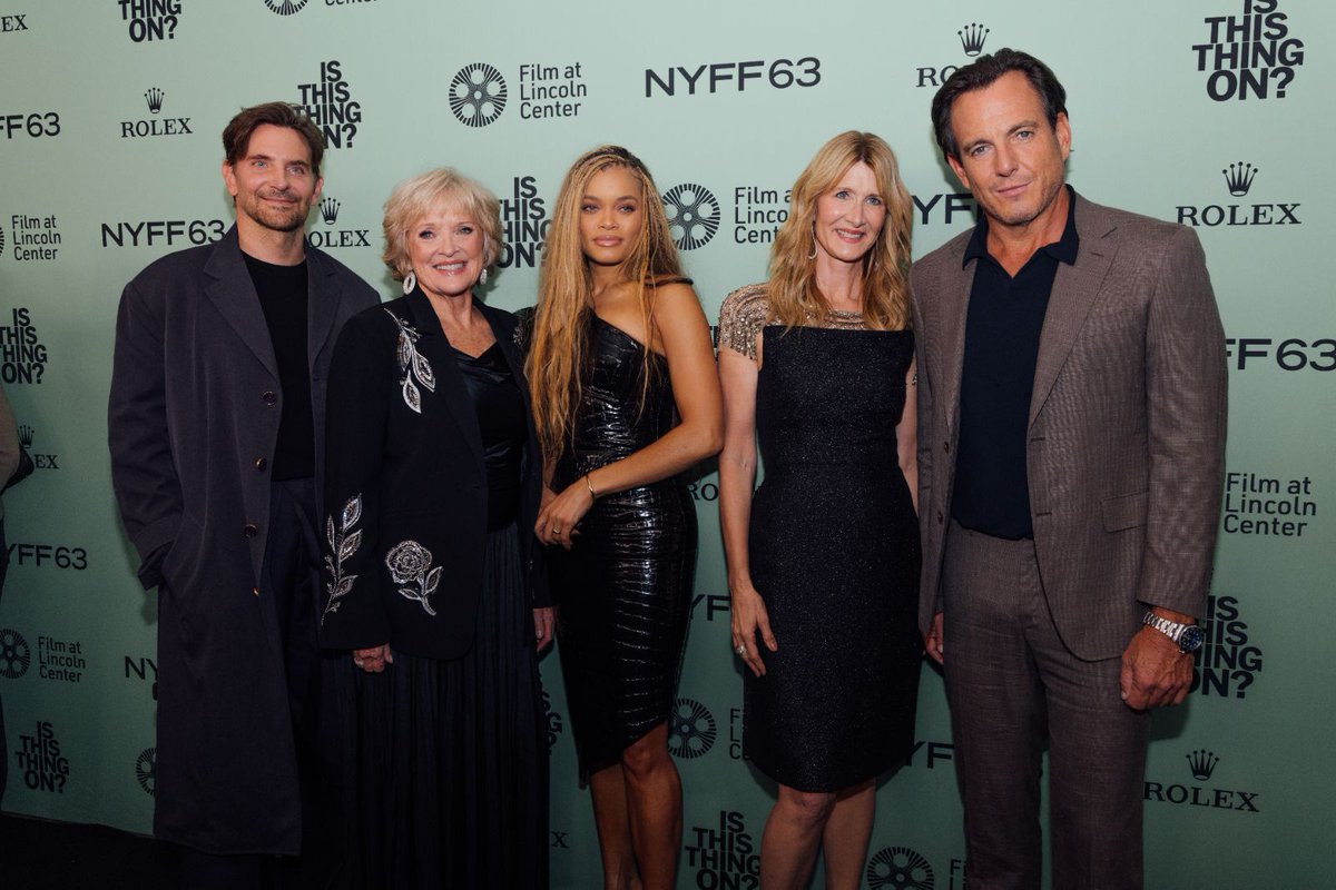 TheNYFF's tweet image. Bradley Cooper, Will Arnett, Laura Dern, and more closed out #NYFF63 with the world premiere of IS THIS THING ON? 💚