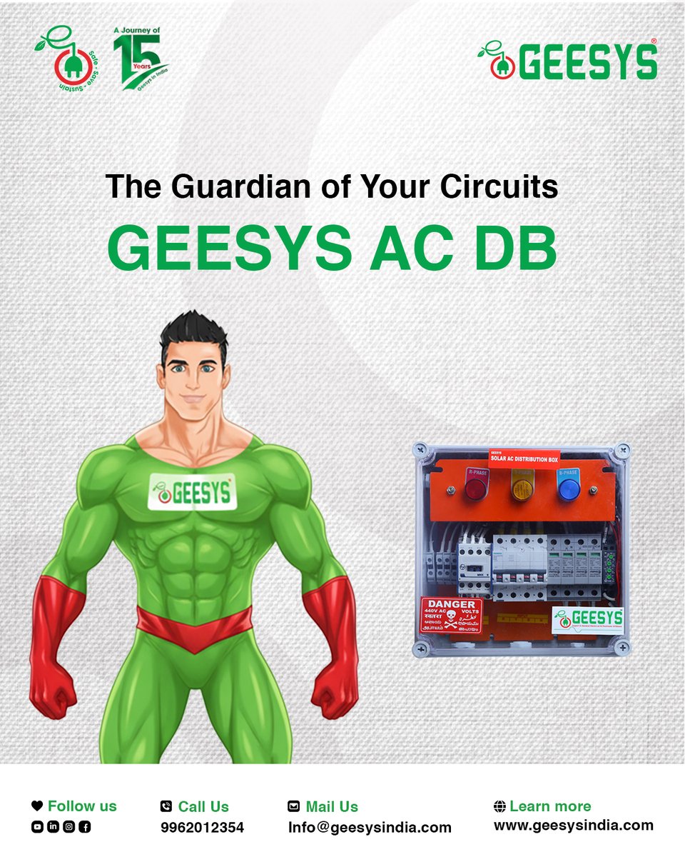 geesysindia's tweet image. The Guardian of Your Circuits: The AC Distribution Board.
#ACDB #DistributionBoard #CircuitBreaker #MCB #ElectricalSafety