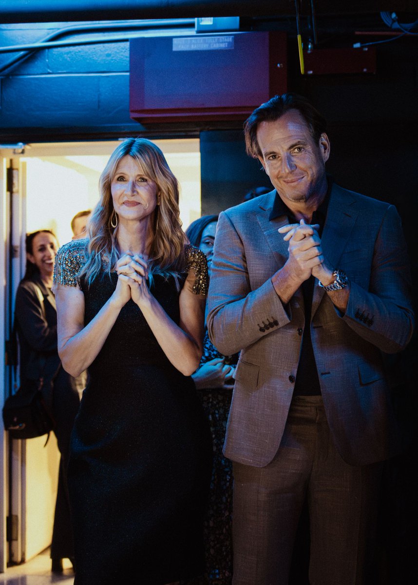 TheNYFF's tweet image. Back stage with Bradley Cooper, Will Arnett, Laura Dern, and Andra Day as IS THIS THING ON? world premiered as the Closing Night selection of #NYFF63! 💚