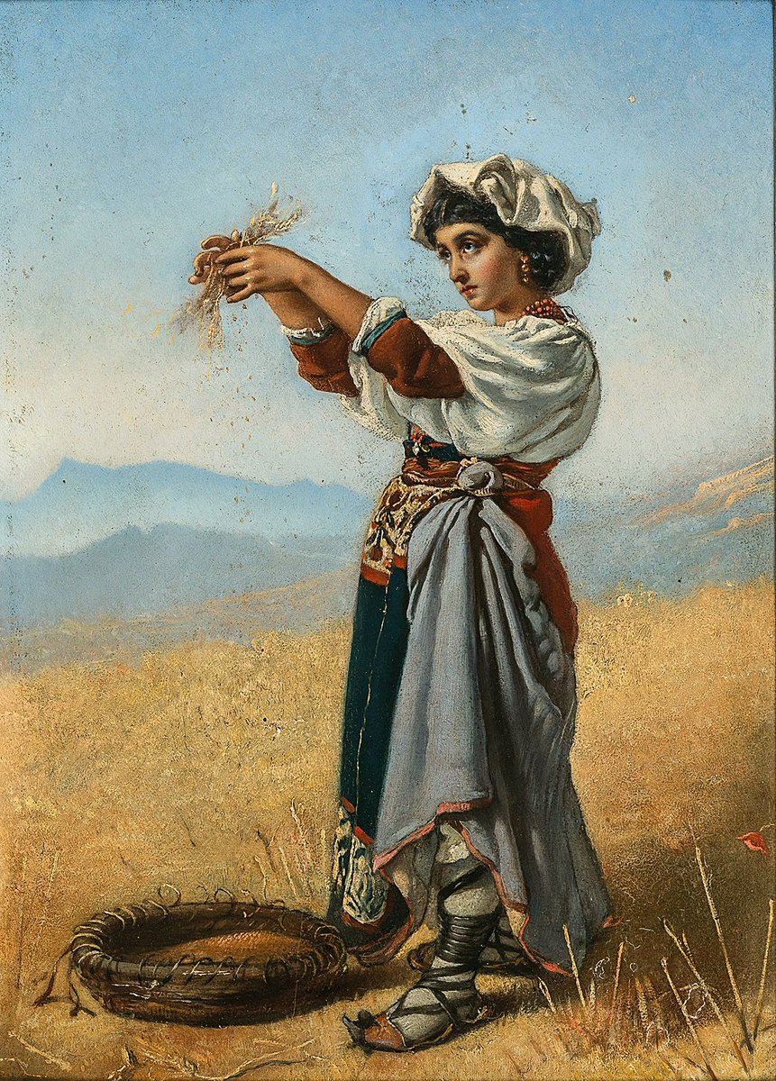ServingArt's tweet image. The Corn Gatherer, (ca. 1860) — by Anton Romako.