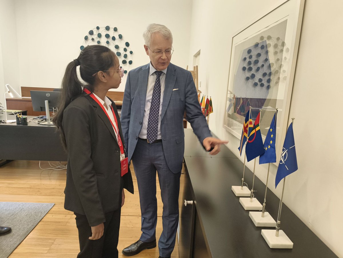 Plan_India's tweet photo. Quiet confidence met longstanding friendship and shared commitment to equality at the Embassy of @FinlandinIndia , where Bharati took over as Ambassador for the Day as part of the global Girls Takeover for International Day of the Girl. https://t.co/hWB4Oc0hcD