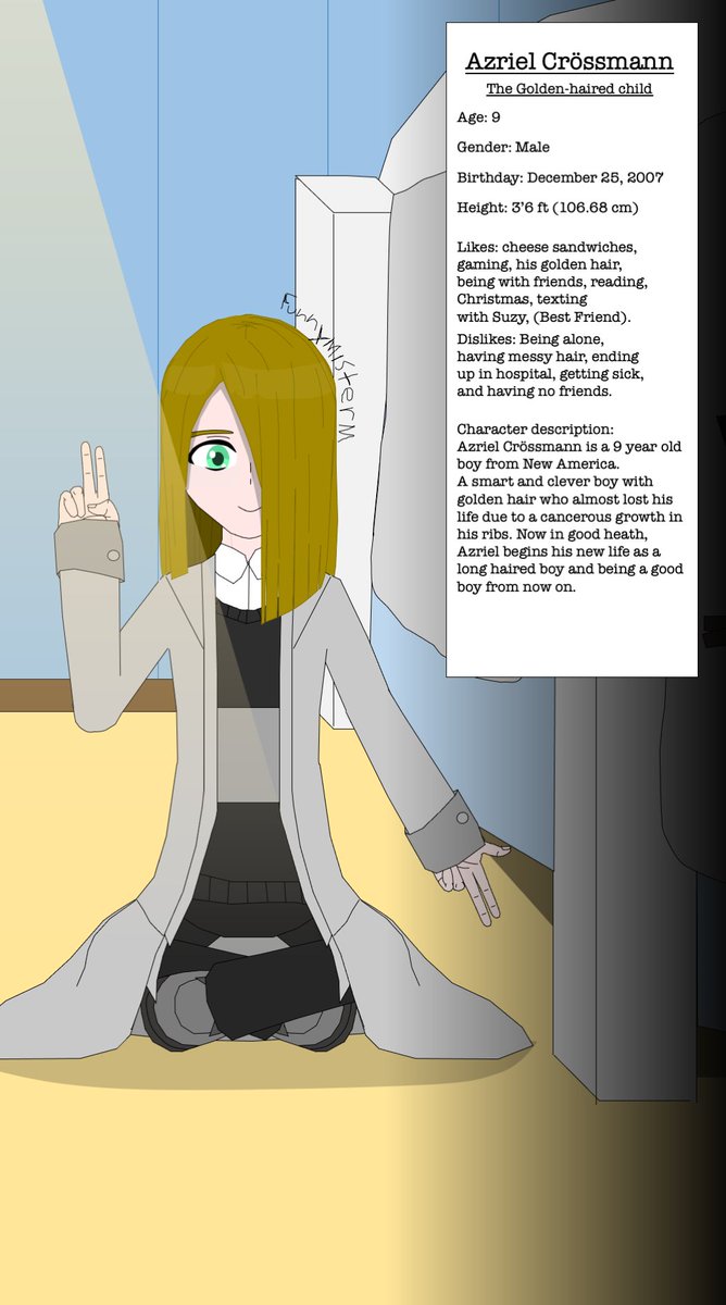 FunnymisterM's tweet photo. Azriel's Biography.
#originalcharacter  #DigitalArtist  #anime #adorable  #animeboy #animedrawing #biography #characterdesign  #occharacter #animeboydrawing #original_character #animeboycharacter #animeboycute https://t.co/NjrQG7pgiR