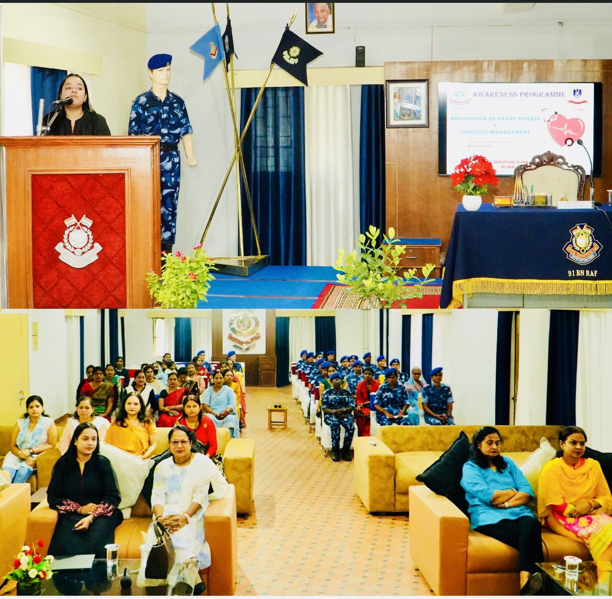 RCWA91BnRA5739's tweet image. Under the guidance of Mrs. Nirupma Ojha, RCWA @91Bn Head, a Breast Cancer Awareness & Women's Health session was organized with Nova Hospital's expert team - Dr. Himanshi Pandey (MBBS) & Corporate Manager Sh. Amit Pandey.#RAF #crpfindia .