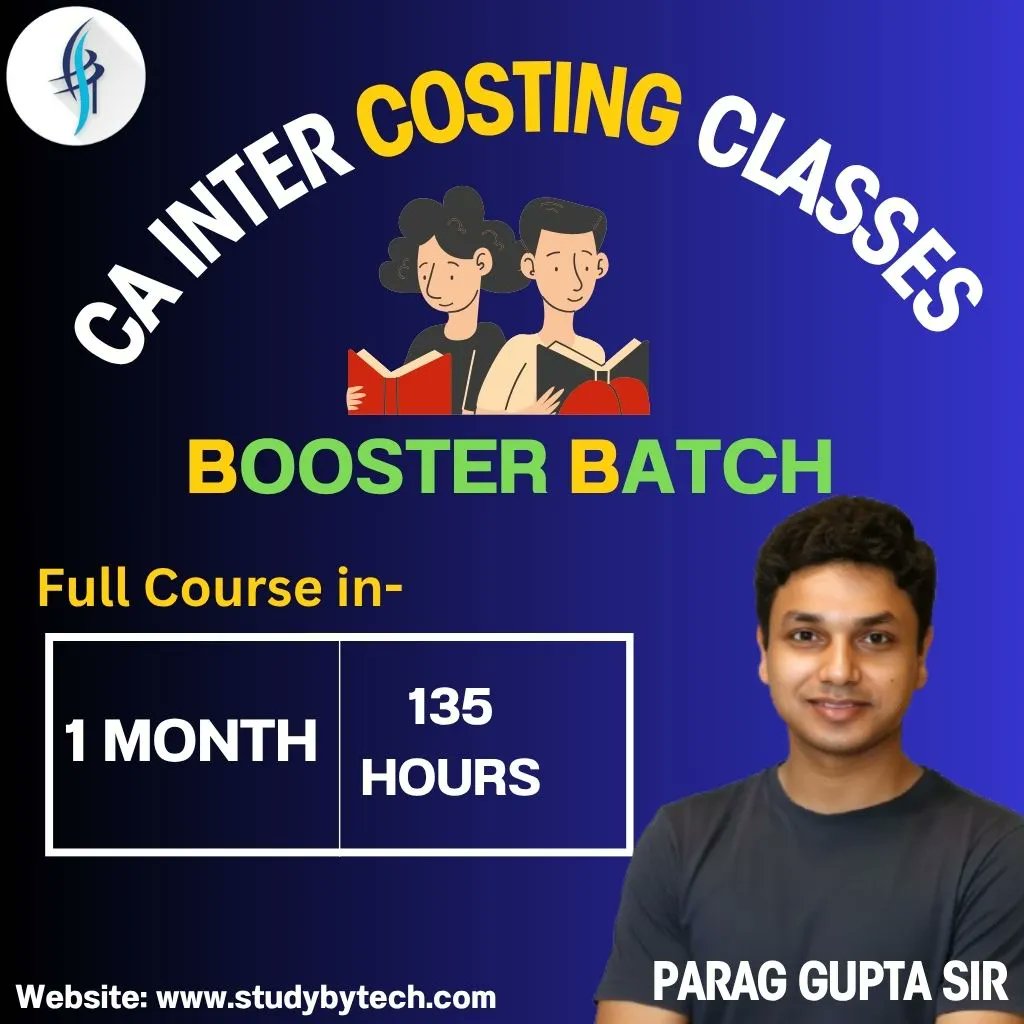 StudyByTech's tweet image. Ready to ace your #cainter #costing? Join our Booster Batch with CA Parag Gupta Sir! 🚀 In just 1 month (135 hours), you’ll be fully prepared to conquer those exams. Don’t miss out—enroll today! 📚 #caintermediate

studybytech.com/product/ca-int…