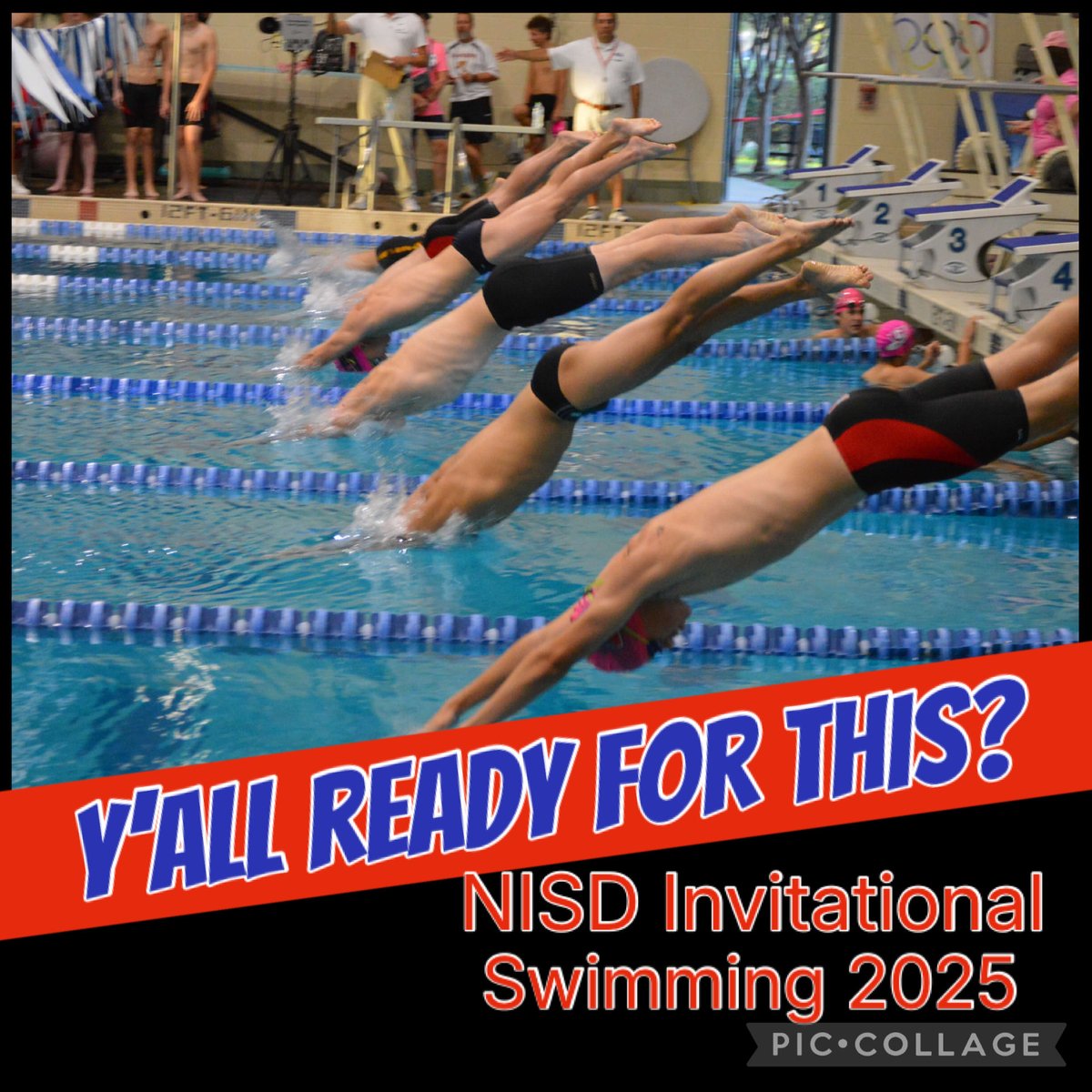 It’s the swimmers’ turn to take the pool for the Northwest ISD Invitational, picking up where diving left off. 
Join our sea of red to cheer us on: NISD Aquatics Center at 10 am, $5 cash only admission. #StrongerTogether #BuildingALegacy #AllAboutTheGoodTimes #GD2BAJ #MISDProud