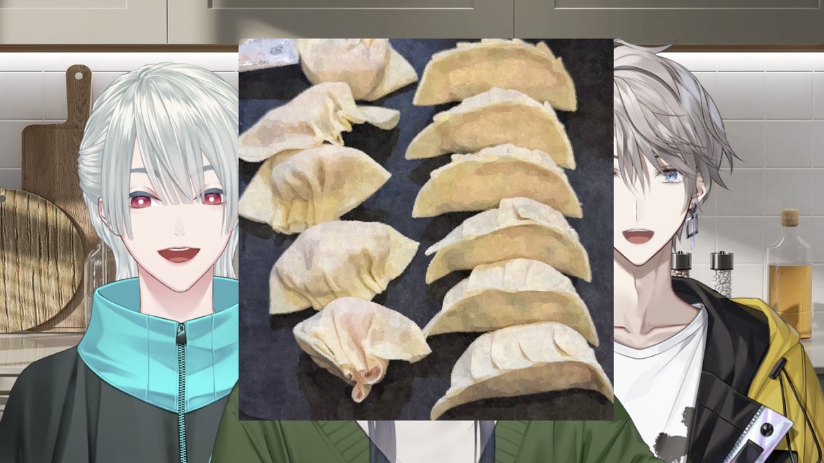 どっちが長尾が包んだ餃子か甲斐田が包んだ餃子なのかめちゃくちゃわかりやすくて草