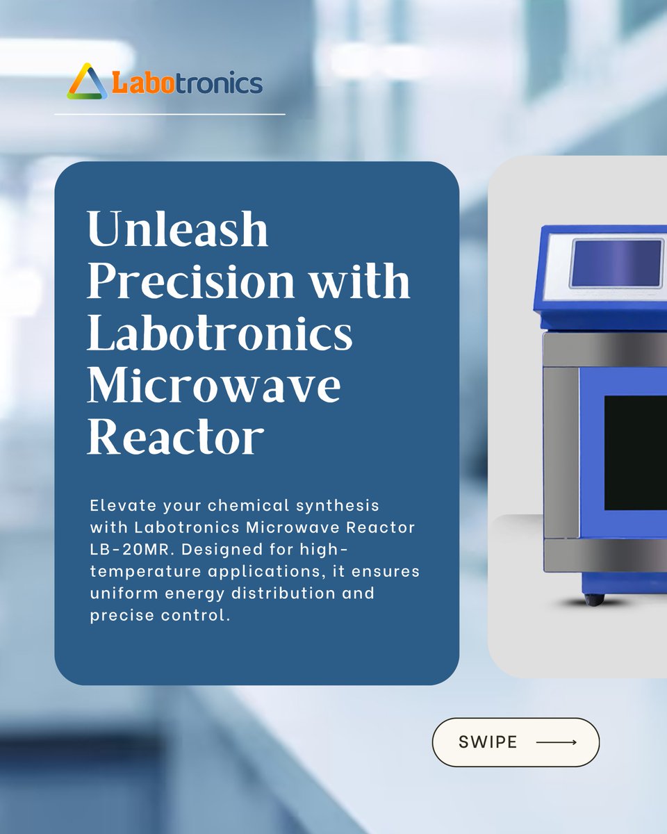 Labotronics's tweet image. Transform your chemical synthesis with the Labotronics LB-20MR Microwave Reactor — built for precision, efficiency, and safety.
Reliable results for research &amp;amp; industry.

🔗 labotronics.com/microwave-reac…

#Labotronics #LabTech #InnovationInScience #ChemLab