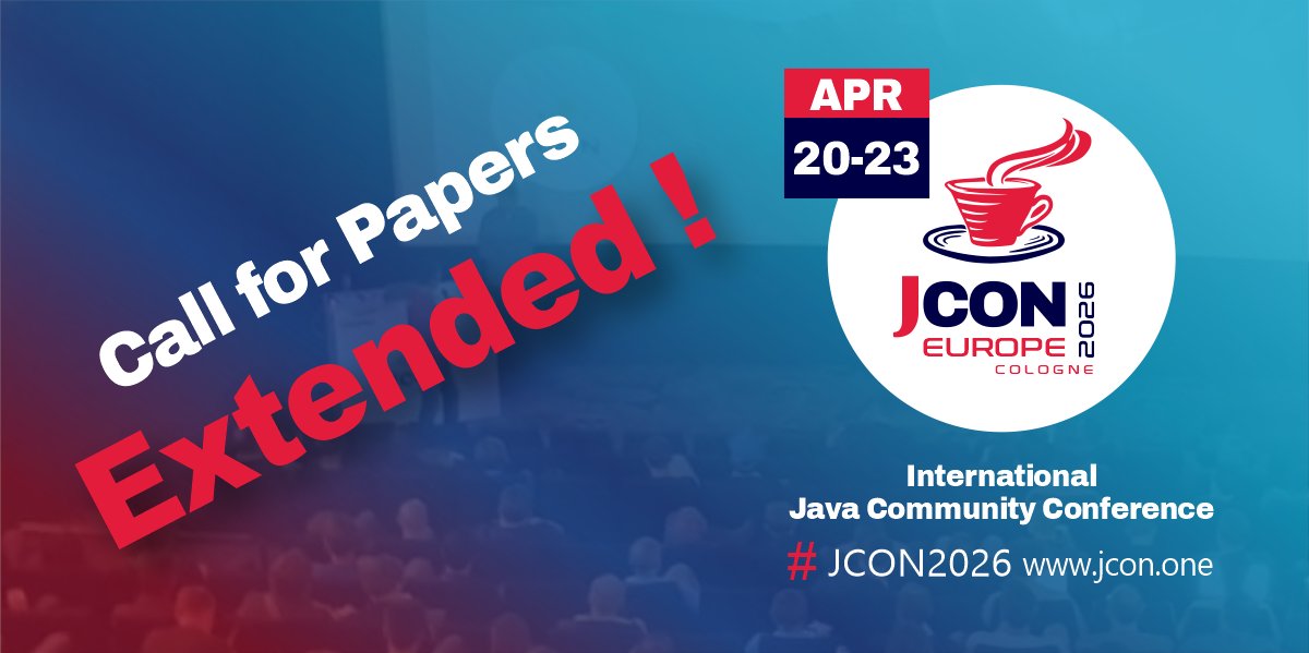 jcon_conference's tweet image. 📢 CFP EXTENDED!  
You asked, we listened: The #JCON EUROPE 2026 #CallforPapers now runs until Oct 24 (23:59 UTC+2).  

Submit your talk, fix a pain, and showcase your #Tech expertise.  
First timers welcome! 

🔗 sessionize.com/jcon-europe-20…
#JCON2026 #Java #CFP #TechConference